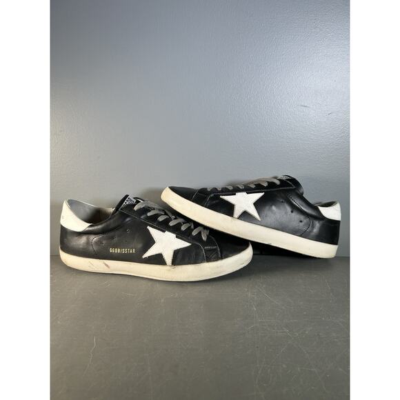 Golden Goose Deluxe Brand Black & White Super Star Low-Top Sneakers Size 44 - Picture 1 of 7